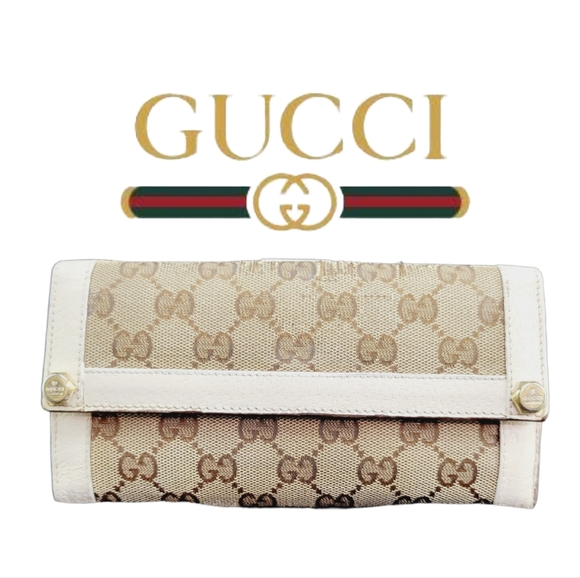 Gucci Handbags - VINTAGE AUTHENTIC GUCCI GG Canvas Monogramed Long Wallet